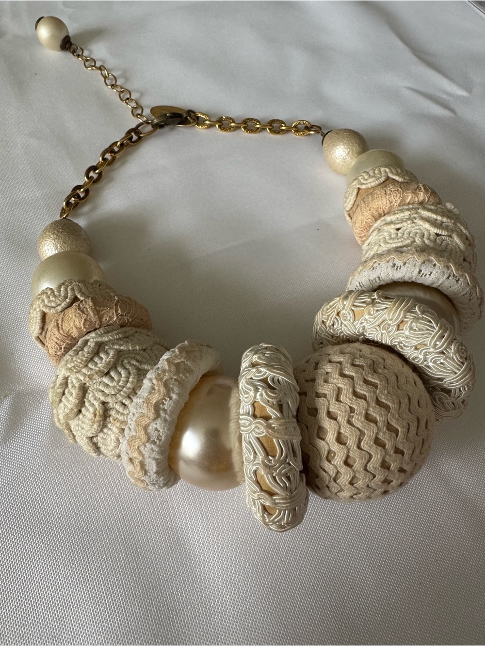 Never worn Lenora Dame Cream Boho statement necklace